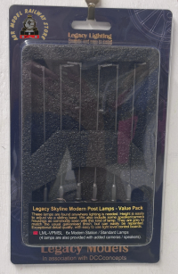 DCC Concepts LML-VPMSL 4mm Scale Modern Post Lamps Value Pack - Grey (6 Pack)