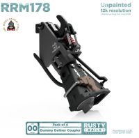Rusty Rails RRM178 Dummy Dellner Coupler (4 Pack)Unpainted 3D Print OO Gauge