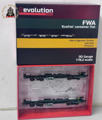 Revolution Trains OO-FWA-4101B ECOFRET FWA Container Flats - VTG Livery