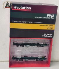 Revolution Trains OO-FWA-4101C ECOFRET FWA Container Flats - VTG Livery