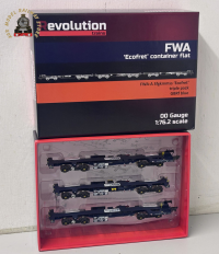 Revolution Trains OO-FWA-4111B ECOFRET FWA Container Flats - GBRf Triple Set Pack
