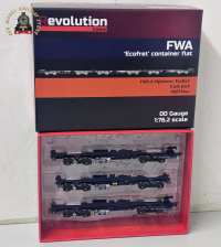 Revolution Trains OO-FWA-4111D ECOFRET FWA Container Flats - GBRf Triple Set Pack
