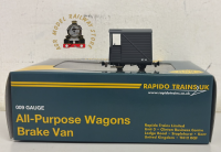 Rapido 990804 Single Veranda Brake Van - Plain Dark Grey No.14 - 009 Gauge