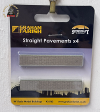 Graham Farish 42-563 Scenecraft Straight Pavements - Pack of 4 / N Gauge