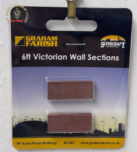 Graham Farish 42-565 Scenecraft 6ft Victorian Wall - Pack of 4 / N Gauge