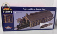 Bachmann 44-0157B Scenecraft Two Road Stone Engine Shed - Blue / OO Gauge
