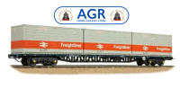 Bachmann 38-626B BR FFA Inner Flat BR Blue L Freightliner Containers OO Gauge