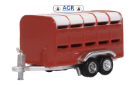 Oxford Diecast NFARM004 Livestock Trailer Red - N Gauge