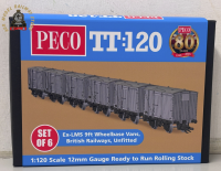 Peco TTR61302 LMS/BR 9ft WB Van UF Set of 6 - TT:120
