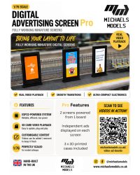 Michaels Models MM-AGRE-PRO Duel Digital Video Advertising Boards - OO Gauge