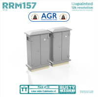 Rusty Rails RRM157 lineside cabinets v1 (12 pack) - TT gauge